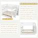 Full Over Full Bunk Bed GrayStairsWithDrawersStorageSystem