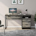 Office Desk with Drawers, 55 Inch Industrial Computer Desk with Storage, Wood Teacher Desk with Keyboard Tray & File Drawer for Home Office, Dark Gray Oak