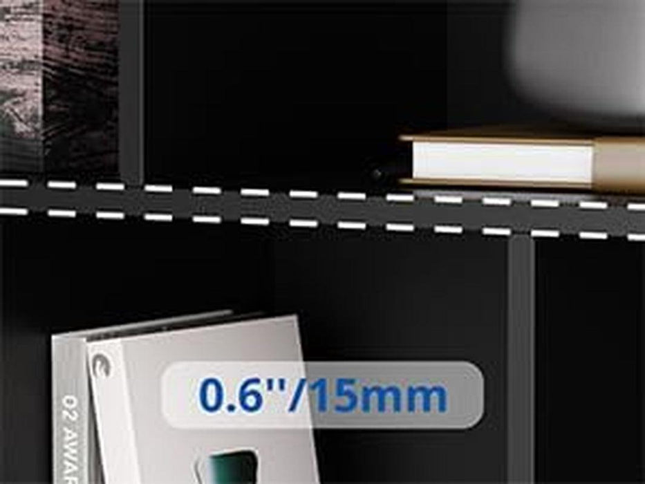 Black Bookshelf, 3-Tier Open Shelf Bookcase, 10 Cube Storage Organizer with Anti-Tilt Device, Freestanding Horizontal Bookshelf Cube Shelf for Bedroom, Living Room, Office