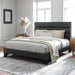 Full Size Platform Bed Frame with Fabric Upholstered Headboard Gray