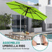 10 FT Outdoor Patio Umbrella, Patio Table Umbrella with Push Button Tilt and Crank, Outdoor Patio Umbrellas with 8 Fiberglass Ribs, Patio Umbrellas for Market, Garden, Pool (Apple Green)
