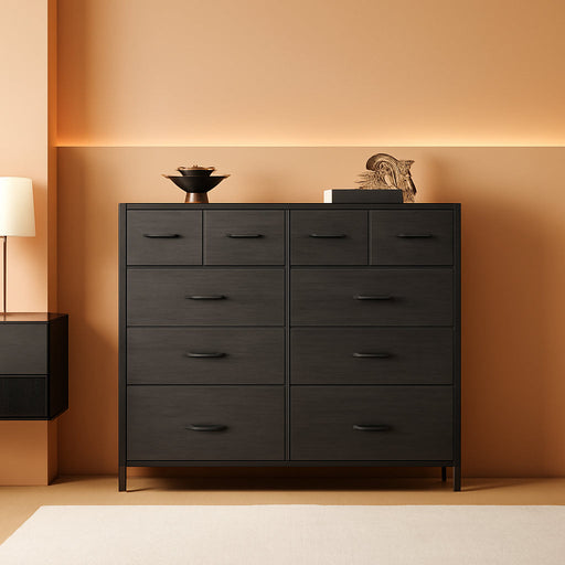 Charcoal Dresser with 10 Drawers