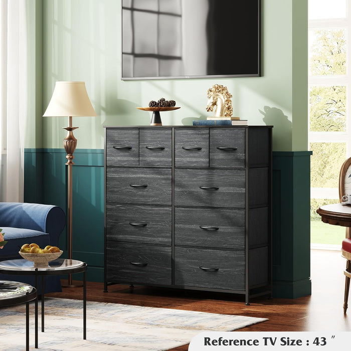 Charcoal Dresser with 10 Drawers