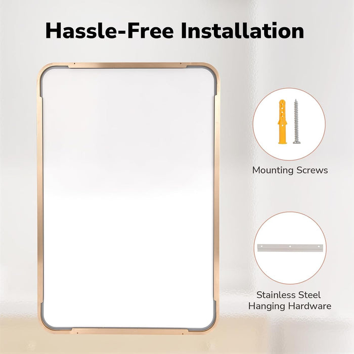 Gold Bathroom Mirrors for over Sink 22"X30" 2 Pack