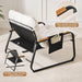 Beige Upholstered Lounge Chair With Ottoman Footrest