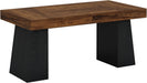 55 Inches Executive Desk, Mid-Century Modern Home Office Desk, Wood Computer Table Business Workstation Small Conference Table, Black & Brown