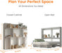 White Queen Murphy Bed With IntegratedStorageShelf
