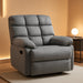 Rocker Recliner Chair, Overstuffed Large Manual Rocking Recliner for Adults, Upholstered Comfy Soft Fabric Living Room Reclining Sofa Chair(Gray)