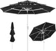 10Ft 3-Tier Patio Umbrella White Pole, Outdoor Market Umbrella with Push Button Tilt and Crank Lift, Steel Pole Umbrella for Backyard Patio Pool Outdoor Shade