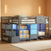 Twin Charcoal Grey Loft Bed IntegratedStorageSystem Drawers