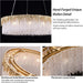 D23.6 round Crystal Chandelier, Modern Gold Crystal Chandeliers for Dining Room, 10-Light Height Adjustable Chandelier for Living Room Bedroom Entryway Kitchen Island