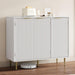 Fluted Sideboard Cabinet White With Adjustable Shelves
