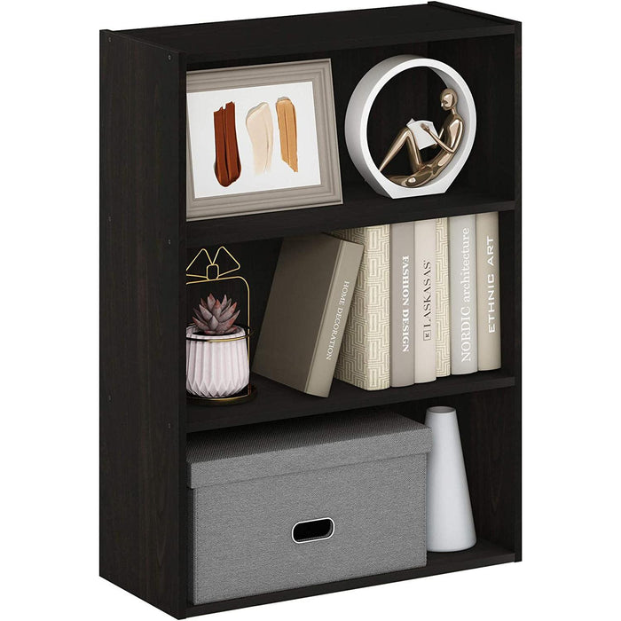 Pasir 3-Tier Open Shelf Bookcase, Espresso
