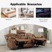 Faux Leather Manual Reclining Sofa, 3 Seat Recliner Sofa Chair, Couch Furniture for Living Room, Furniture, Meeting Room, Brown (3 Seat Sofa)