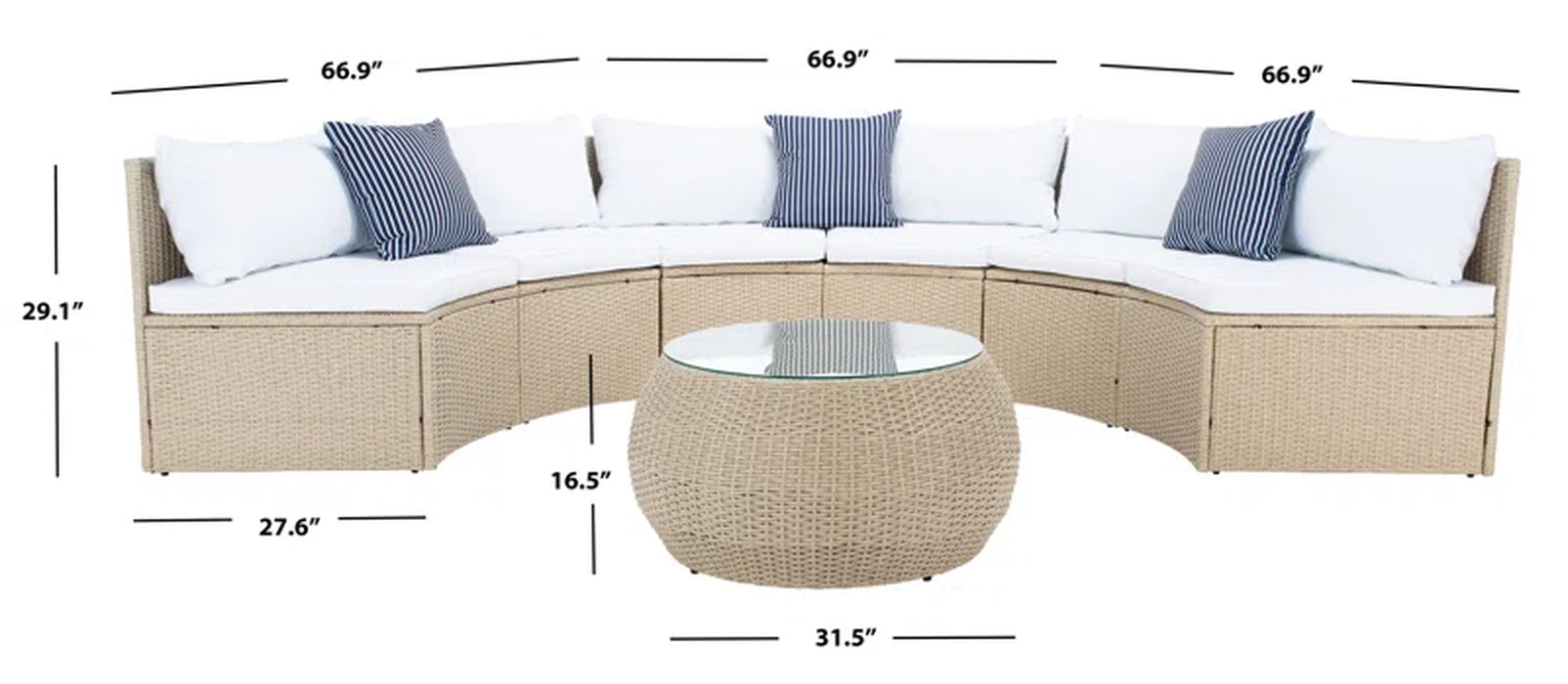 Cabble Wicker 6 - Person Patio Conversation Sets with Cushions