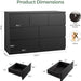 Modern Black 7 Drawer Dresser for Bedroom, Simply Chest of Drawers, Wood Storage Dresser with Deep Drawers for Living Room Hallway Entryway, Black
