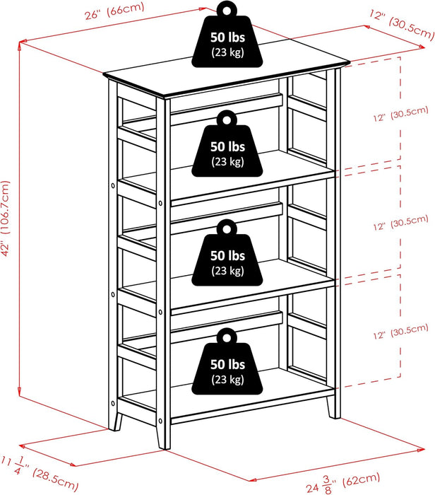 Studio 3-Tier Bookshelf, Honey Pine, 42"
