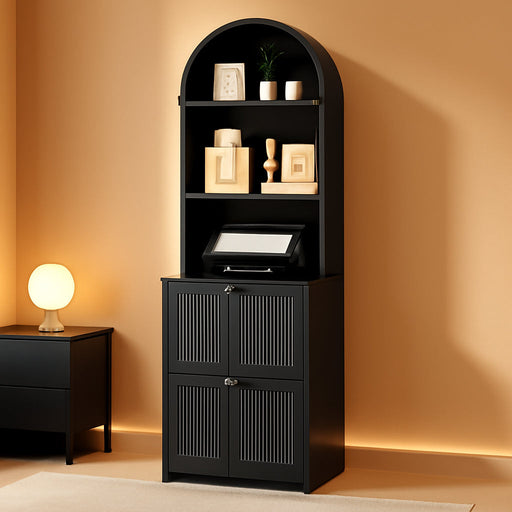 Two Drawer Farmhouse Arched Filing Cabinet Lockable