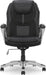 Amplify Executive Office Padded Arms, Adjustable Ergonomic Gaming Desk Chair with Lumbar Support, Faux Leather and Mesh, Black