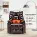 Large Power Lift Recliner for Elderly Heavy Duty Faux Leather Electric Lift Chair with Heated Vibration Massage in Brown