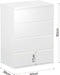 Modern Chest of Drawers, 4/5/6 Drawer Dresser without Handles Floor Storage Drawer Cabinet Vertical Dresser Storage Organizer for Home Office (4 Drawers, White)
