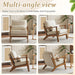 Beige Linen Upholstered Armchair SetOf2 Mid Century