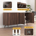 59.2" Buffet Sideboard Cabinet with Storage, Modern Accent Credenza with Adjustable Shelves, 31" H Wood Coffee Bar Console Table for Living Room Kitchen Dining Room TV Hallway, Walnut