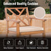 3 Piece Outdoor Patio Furniture Set, Wooden Conversation Patio Set with Padded Cushion Chairs and Coffee Table, Acacia Wood Lounge Conversation Set for Porch Balcony Deck Backyard