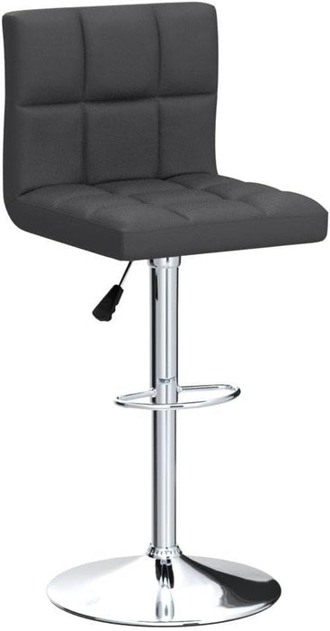 Bar Stools Modern PU Leather Adjustable Swivel Barstools, Armless Hydraulic Kitchen Counter Bar Stool Extra Height Square Island Barstool with Back Set of 2 (Leather, Deep Gray)