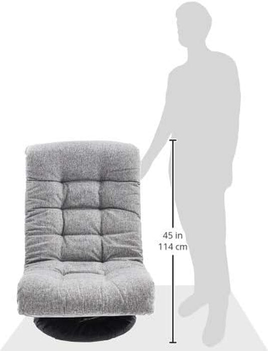 Swivel Foam Lounge Chair with Headrest, Floor-Compatible, Adjustable, Gaming, 26.3D X 23.5W X 13.7H In, Grey