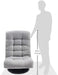 Swivel Foam Lounge Chair with Headrest, Floor-Compatible, Adjustable, Gaming, 26.3D X 23.5W X 13.7H In, Grey