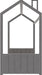 Twin Velvet Playhouse BedFrame NoBoxSpring Grey Finish