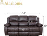 Living Room Furniture Set Leather Recliner Sofa Set Loveseat Chair Furniture Sofa Set for Living Room/Small Space/Rv/House/Office/Theater Seating (A-Brown Leather, Sofa(3Seater))