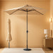 Rectangular Patio Umbrella, 6.5 X 10 Ft Rectangle Table Umbrellas W/Heavy Duty Ribs, Effortless Crank and Push Button Tilt, Wind Resistant Sun Umbrella for Outdoor Patio, Beige