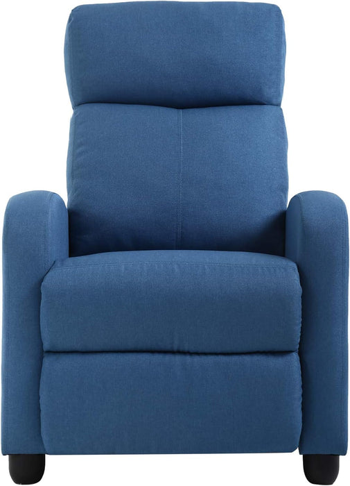 Recliner Chair for Living Room Home Theater Seating Single Reclining Sofa Lounge with Padded Seat Backrest (Blue)