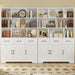 Bookshelf with Drawers & Doors, Tall Bookshelf with Storage, Bookcase with Cabinets for Home Office, Living Room, White