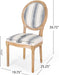 Phinnaeus Dining Chair Set, Set of 4, Wood, Dark Blue Stripes + Light Beige + Natural