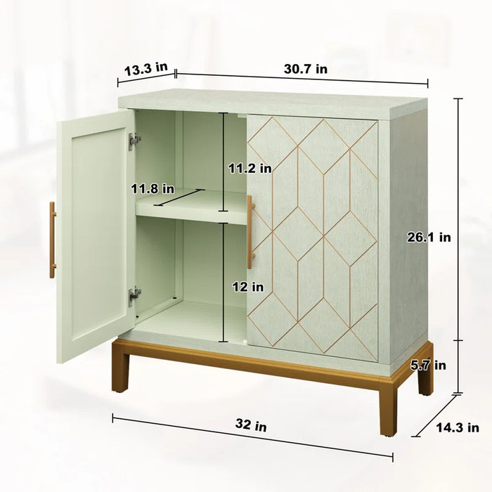 32" Accent Cabinet with Gold Trim