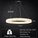 Alabaster round Chandelier, 31.5In Spanish Natural Marble Pendant Light, Dimmable 3-Color Modern Marble Chandelier for Dining Room, Living Room, Bedroom, Bathroom & Foyer