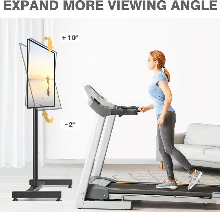 TV Floor Stand for 13-50 Inch LCD LED Flat/Curved Panel Screen Tvs up to 44 Lbs, Height Adjustable TV Stand Mount with VESA 200X200, Portable TV Stand for Bedroom, Dorm Room, Office