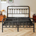 Queen Size Metal Bed Frame, Victorian Style Headboard and Footboard