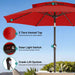 9Ft 2 Tiers Patio Umbrella with Solar Lights, Outdoor Umbrella W/ 32 LED Lights&8 Sturdy Ribs, Table Umbrella for Deck, Backyard, Pool(Red)
