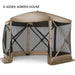 12'X12' Pop-Up Gazebo Outdoor Camping Tent with 6 Sides Mosquito Netting, Waterproof, UV Resistant, Portable Screen House Room, Easy Set-Up Party Tent with Carry Bag, Ground Spike, Khaki