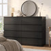 Modern 8 Drawer Dresser, Black