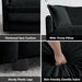 Luxury 3 Piece Sofa Set, 2 Pieces of Single Sofa and 1 Piece of 3 Seater Sofa, Modern Chenille Comfy Cloud Couches Set with 7 Pillows for Living Room Office, Black