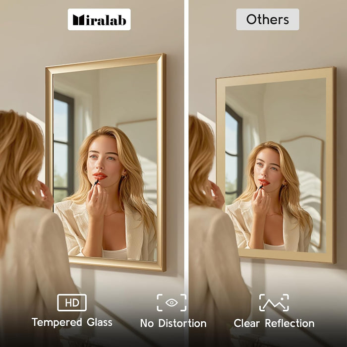 2 Pack Brushed Gold Bathroom Mirrors for over Sink, 24X36 Inch