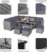 7 Pieces Rattan Wicker Patio Conversation Set (Grey)