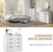 White Dresser for Bedroom, Chest of Drawers, Large Modern Farmhouse Storage for Closet, 8 Drawers Dresser Storage Drawers, 39.3” Tall Wood Clothing Storage with Black Handles