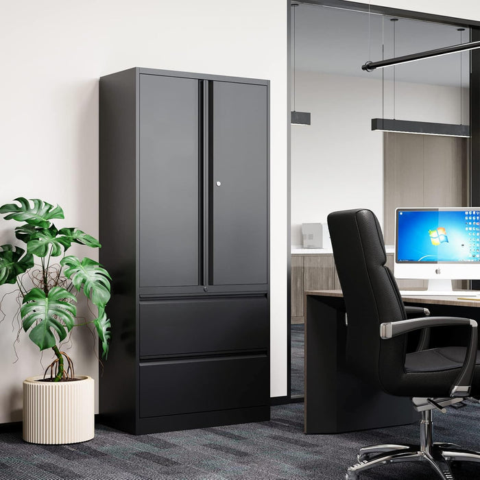 Locking Metal Lateral File Cabinet for Home Office