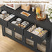 Buffet Cabinet with Storage, Kitchen Storage Cabinet for Home | 55.1" Large Sideboard Buffet, Farmhouse Kitchen Cabinet, Wood Coffee Bar Table for Kitchen, Black